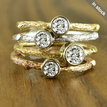 heritage - woods 0.25ct diamond branch ring