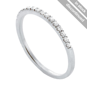 rings diamond half around microset in 14k white gold
