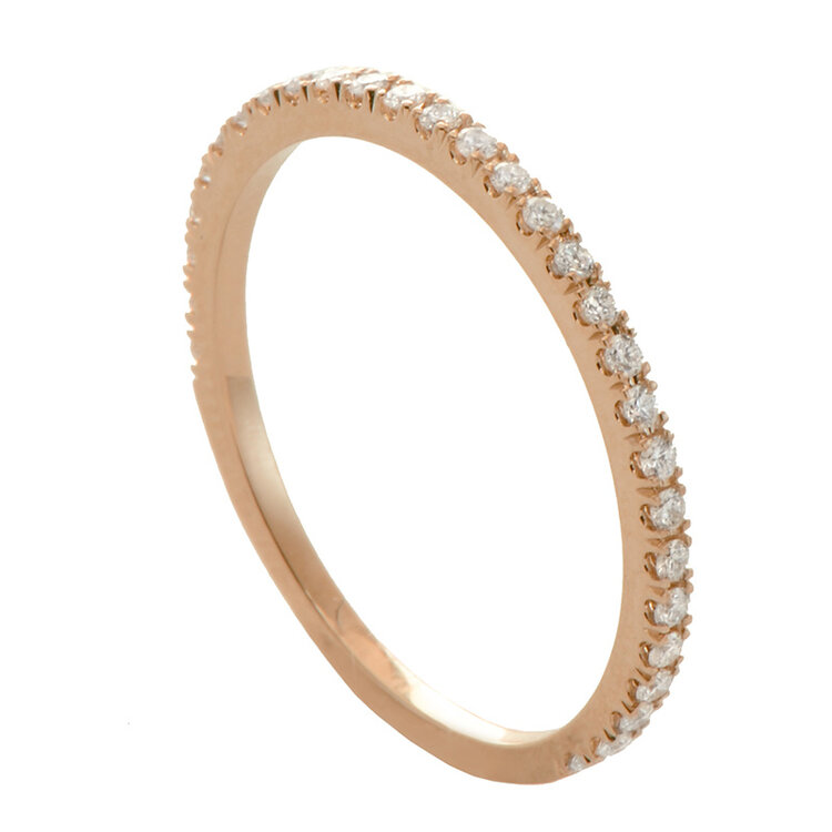 rings diamond 3/4 microset in 14k rose gold