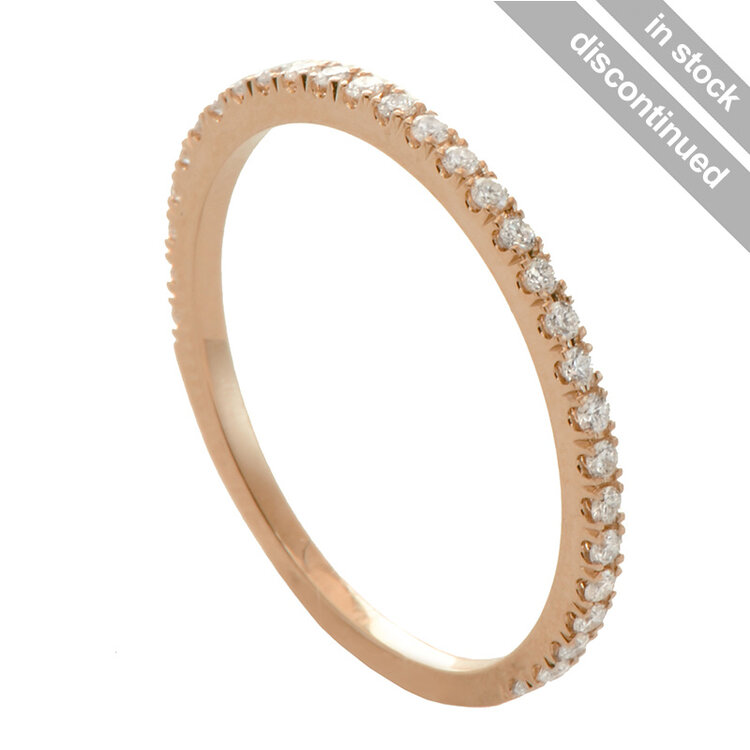 rings diamond 3/4 microset in 14k rose gold