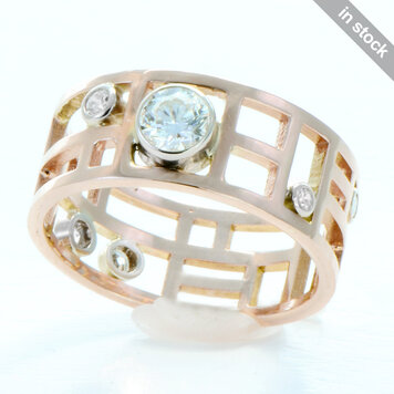 gap 0.38ct diamond 14k rose gold arts and crafts with 0.17cttw diamonds