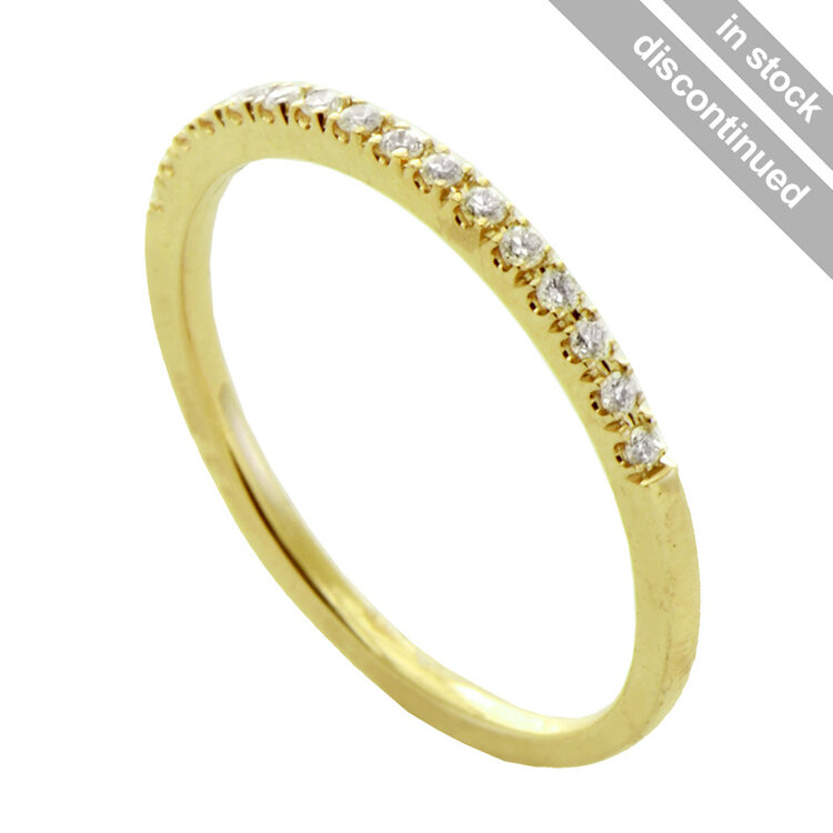 rings diamond half around microset in 14k yellow gold