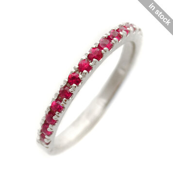 rings ruby microset in 14k white gold
