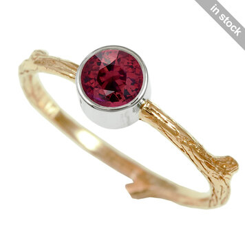 heritage - woods 0.50ct burmese ruby branch ring