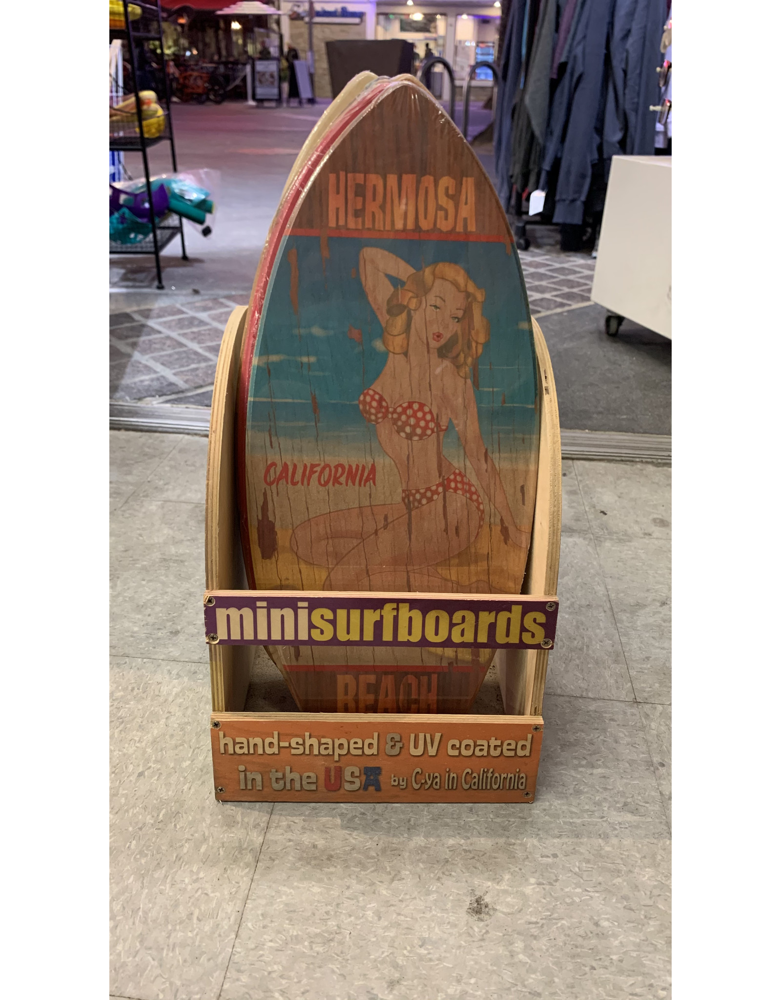 C-YA HERMOSA BEACH LONGBOARD MINI WOOD SURFBOARD
