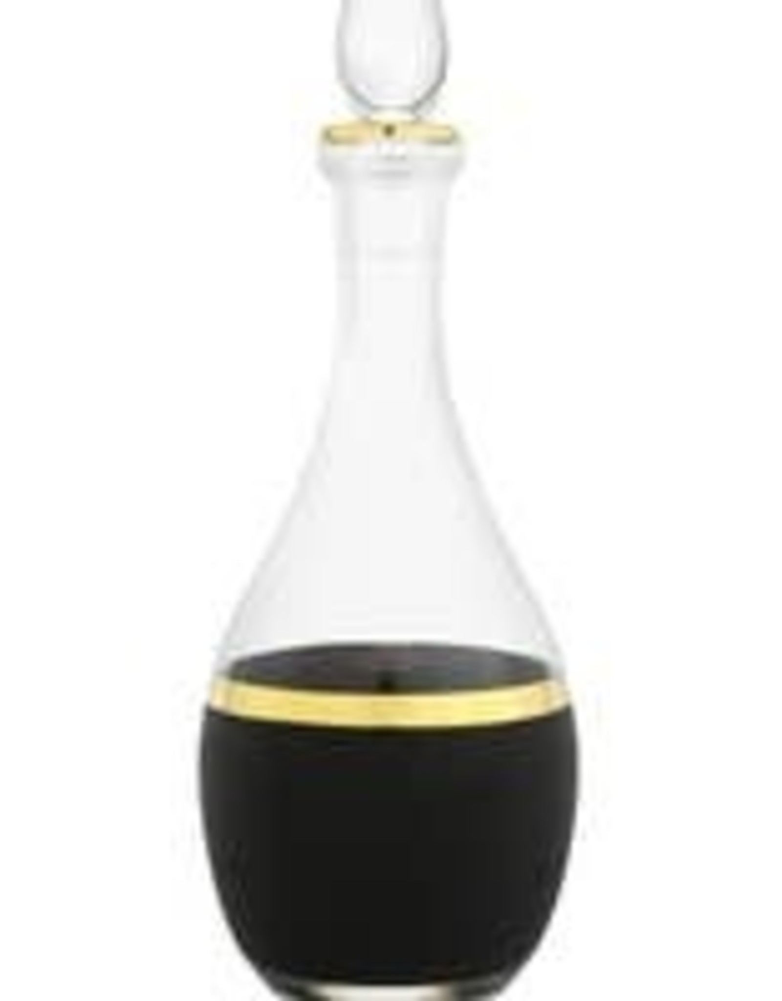 Glass Decanter Black and Gold