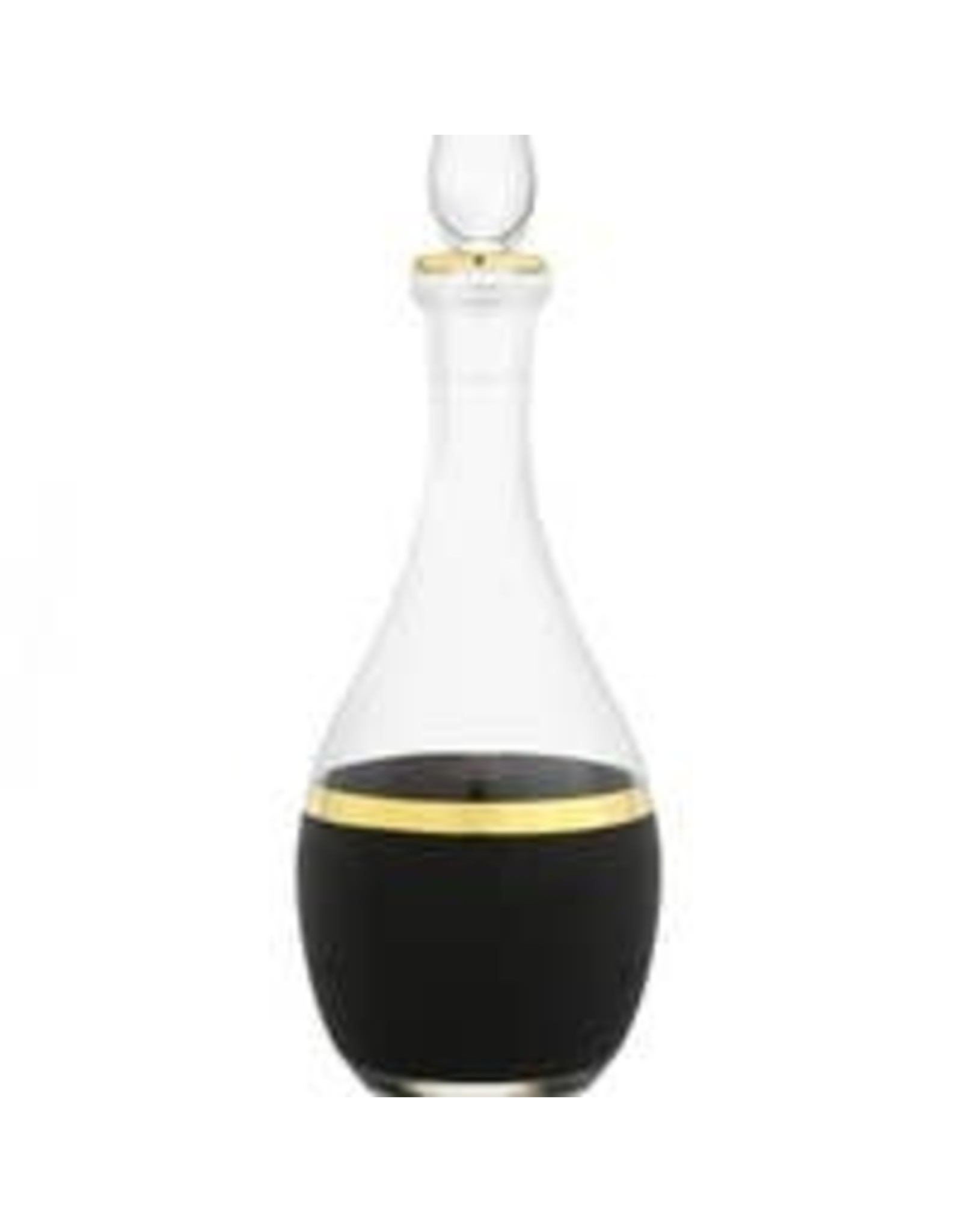Glass Decanter Black and Gold