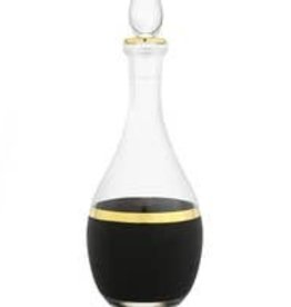 Glass Decanter Black and Gold