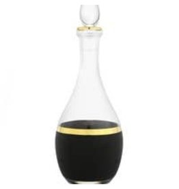 Glass Decanter Black and Gold