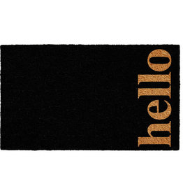 Black Vertical Hello Doormat 24" x 36"