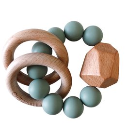 Hayes Silicone & Wood Teether - Succulent