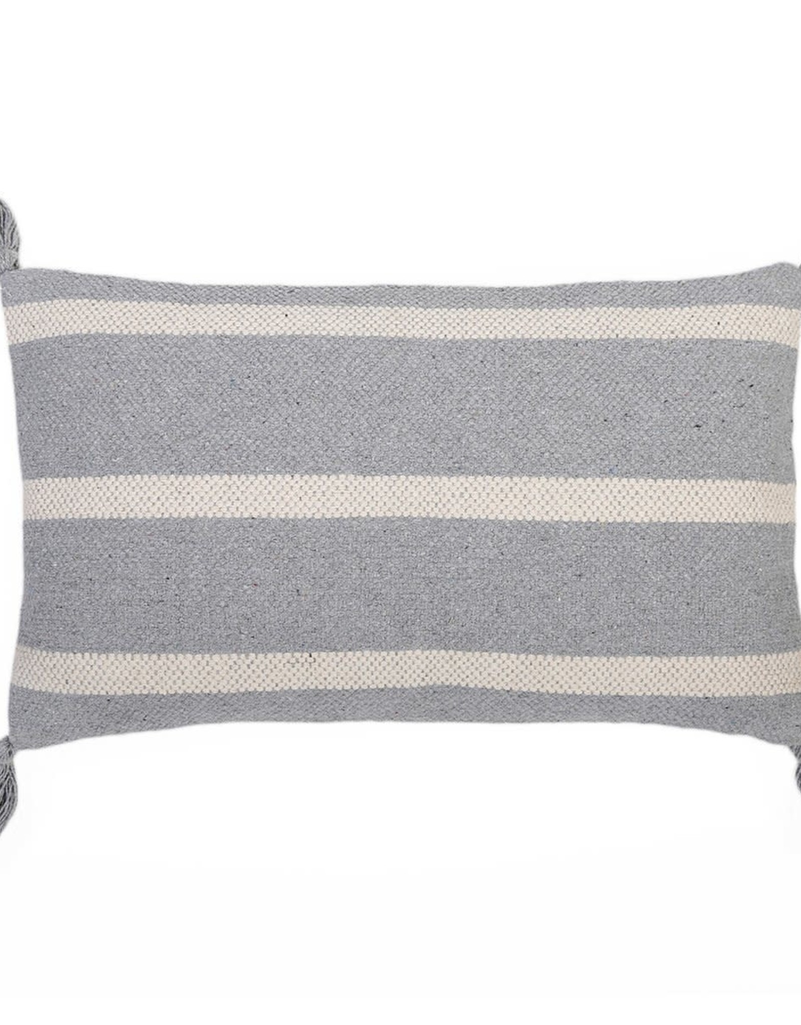 Jane Woven Pillow - Blue Grey 14" x 24"