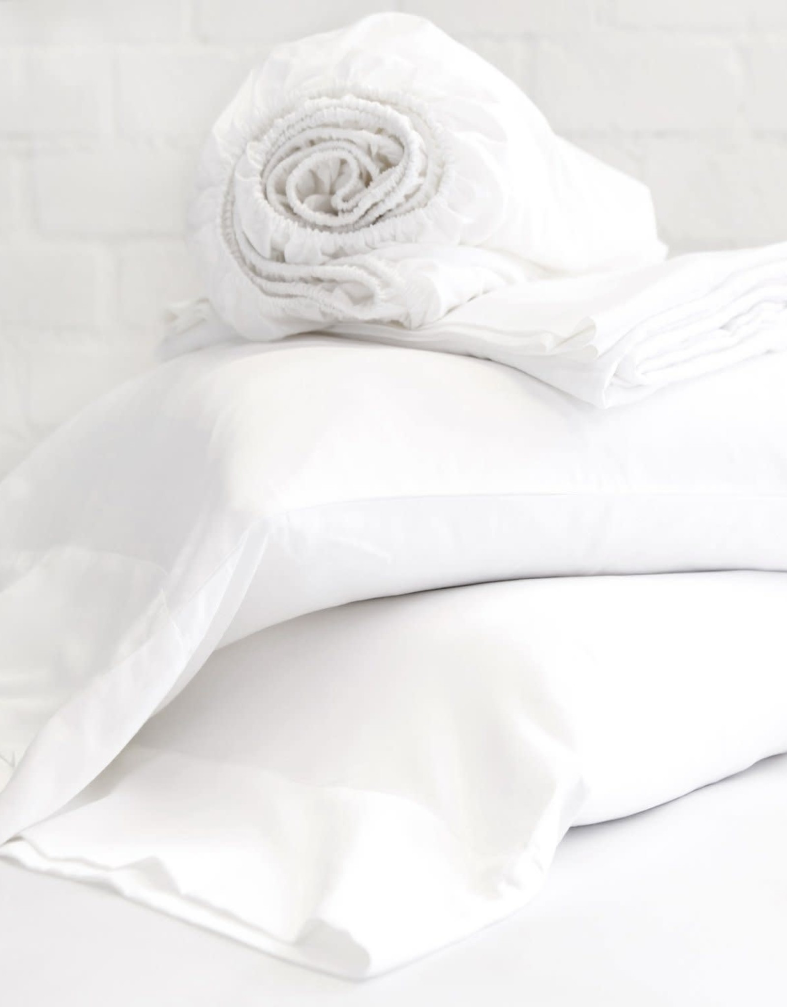 Bamboo Cotton Sateen Sheet Set - White King