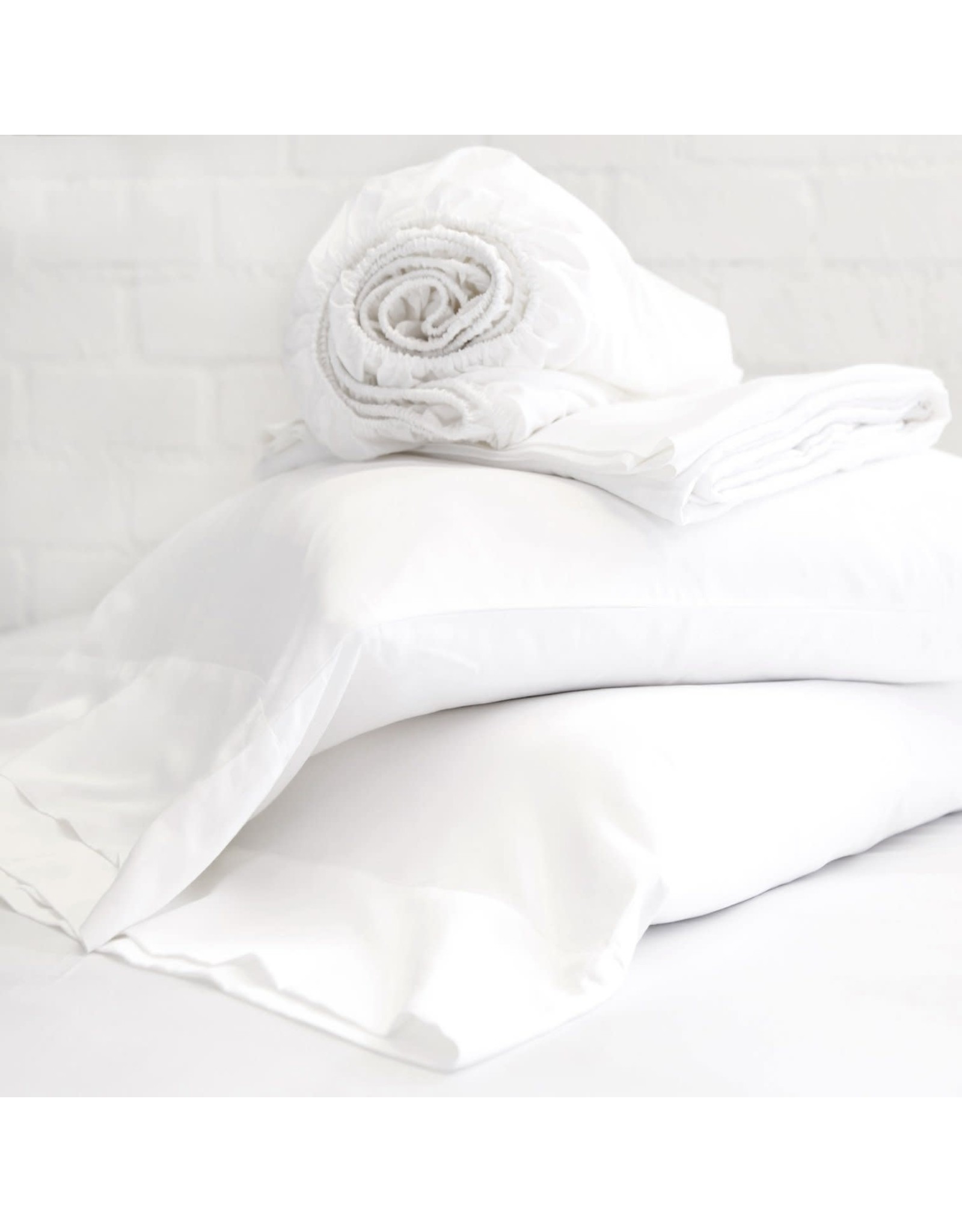 Bamboo Cotton Sateen Sheet Set - White - Queen