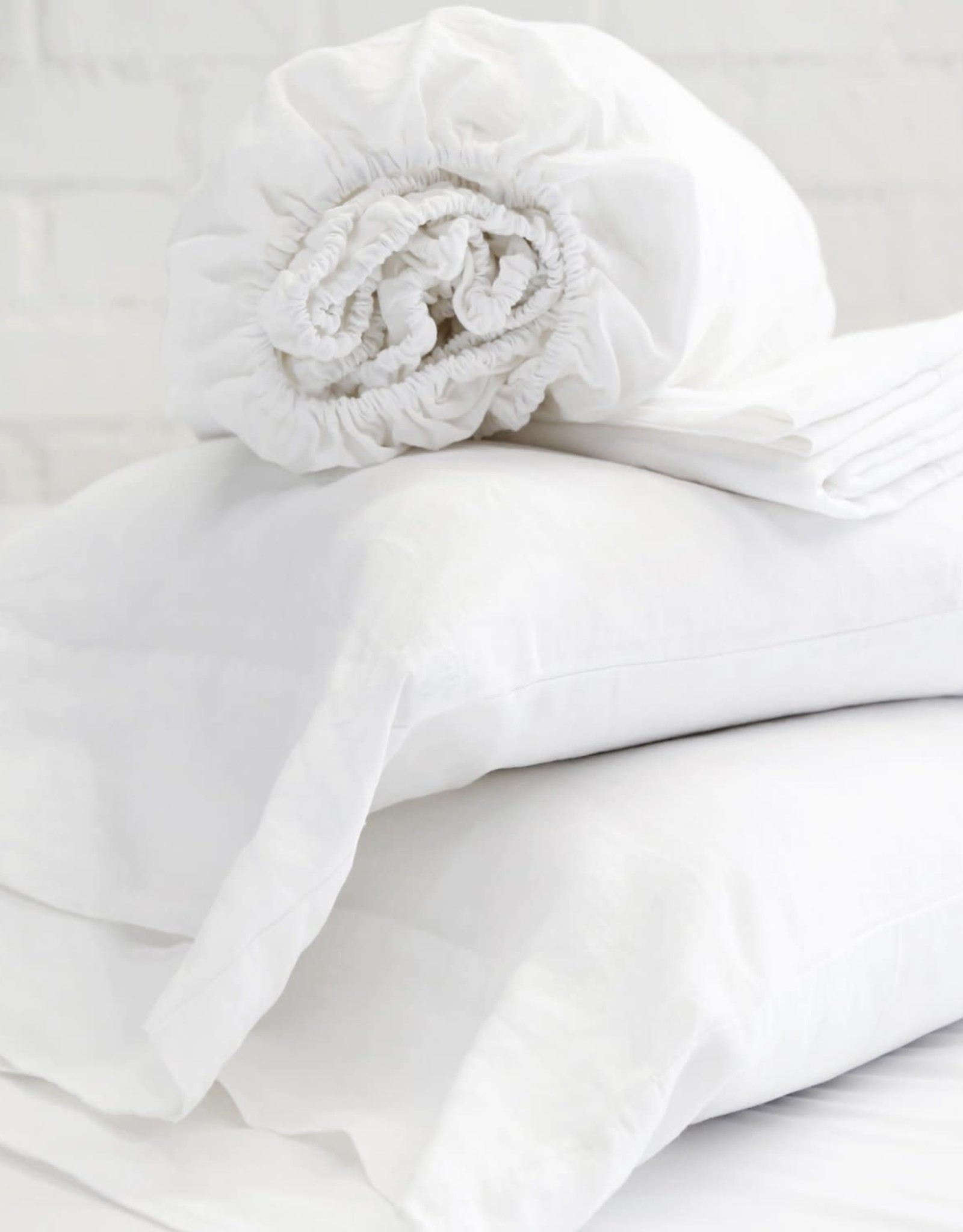 Linen Sheet Set - White - King