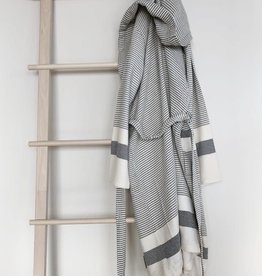 Pixel Turkish Towel Robe - Black S/M