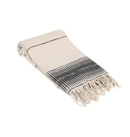 Amber Linen Turkish Bath Towel / Throw - Black