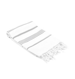Datca Turkish Hand/Kitchen Towel - White and Grey