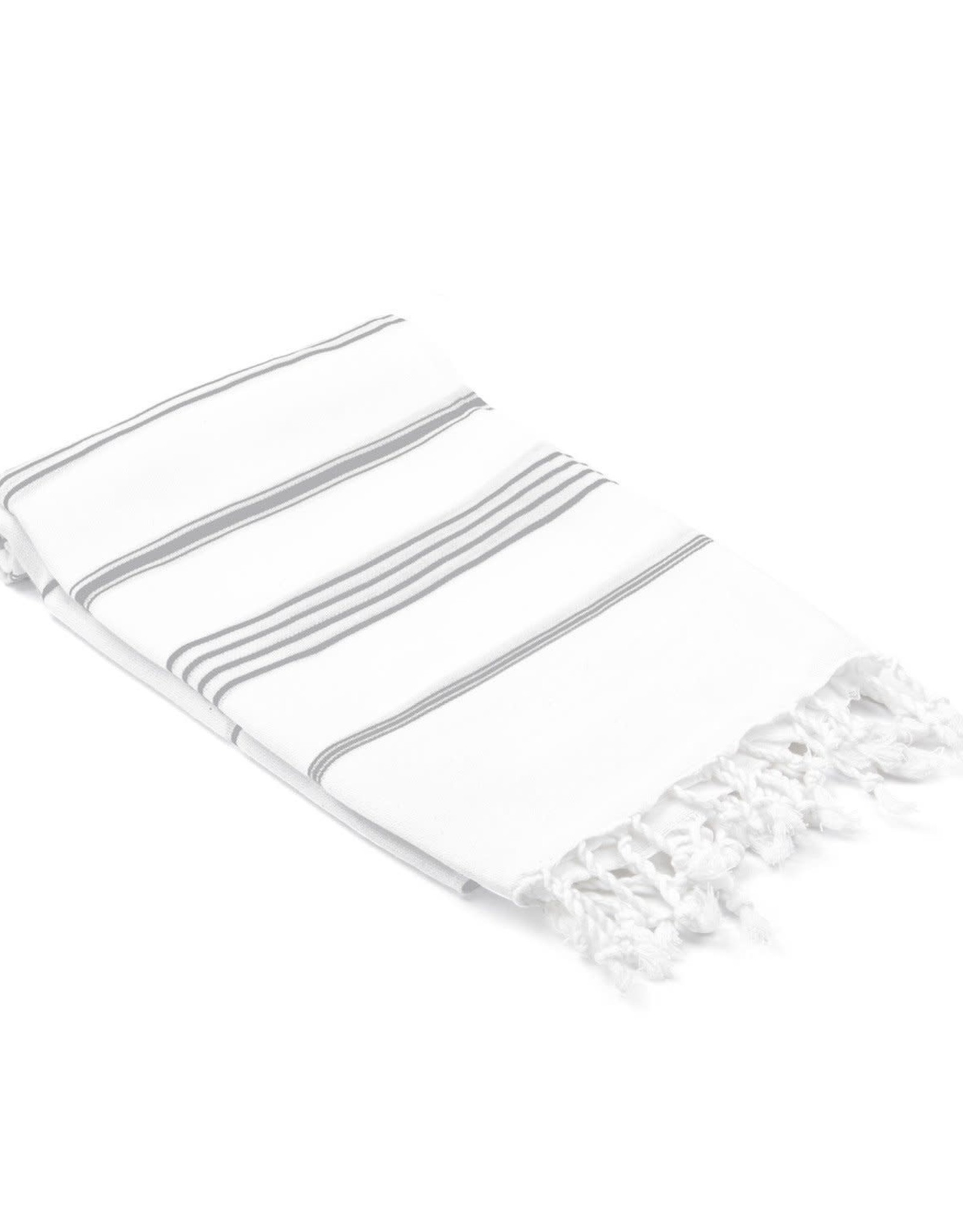 Datca Turkish Hand/Kitchen Towel - White and Grey