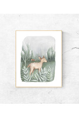 Woodland Deer 16" x 20" with White Wood Frame