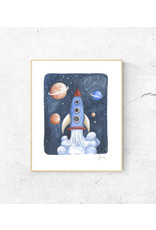 Rocket Ship Art 11" x 14"