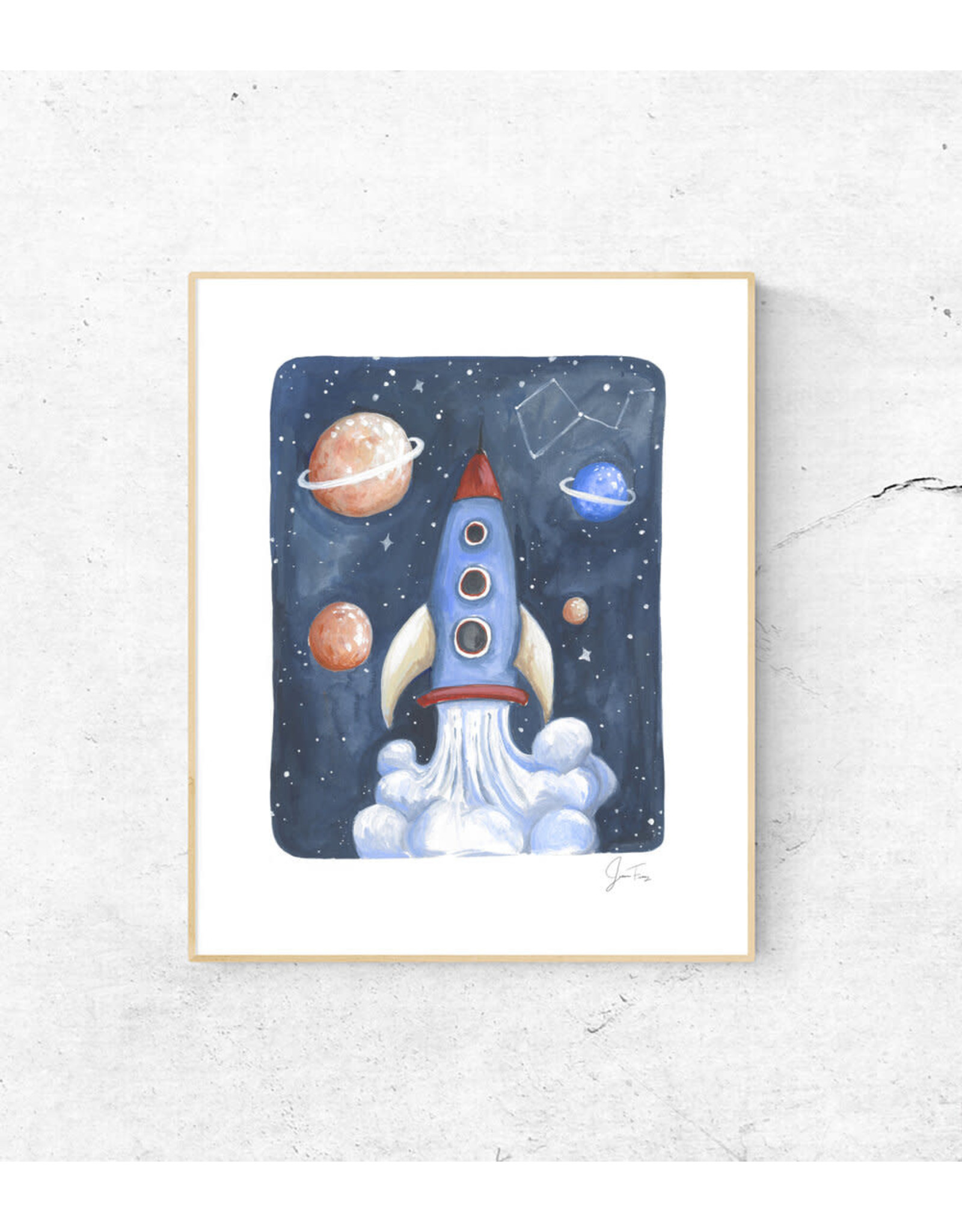 Rocket Ship Art 11" x 14"