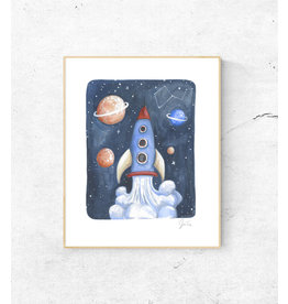 Rocket Ship Art 11" x 14"