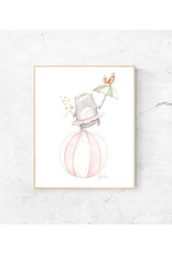 Bear Ballerina Art 16" x 20" with White Wood Frame