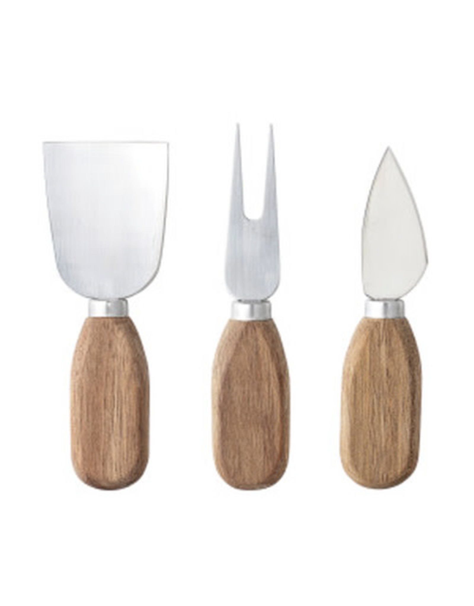 Steel & Acacia Wood Cheese Utensils S/3