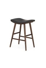 Union Counter Stool - Distressed Black Leather /Warm Ash