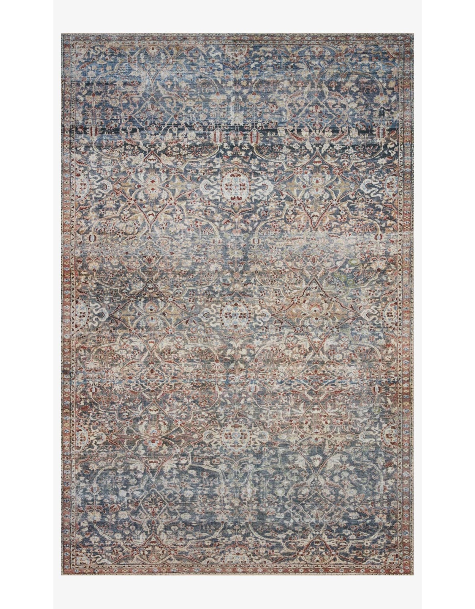 Chris Loves Julia x Loloi Jules Rug JUL-06 Denim/Spice