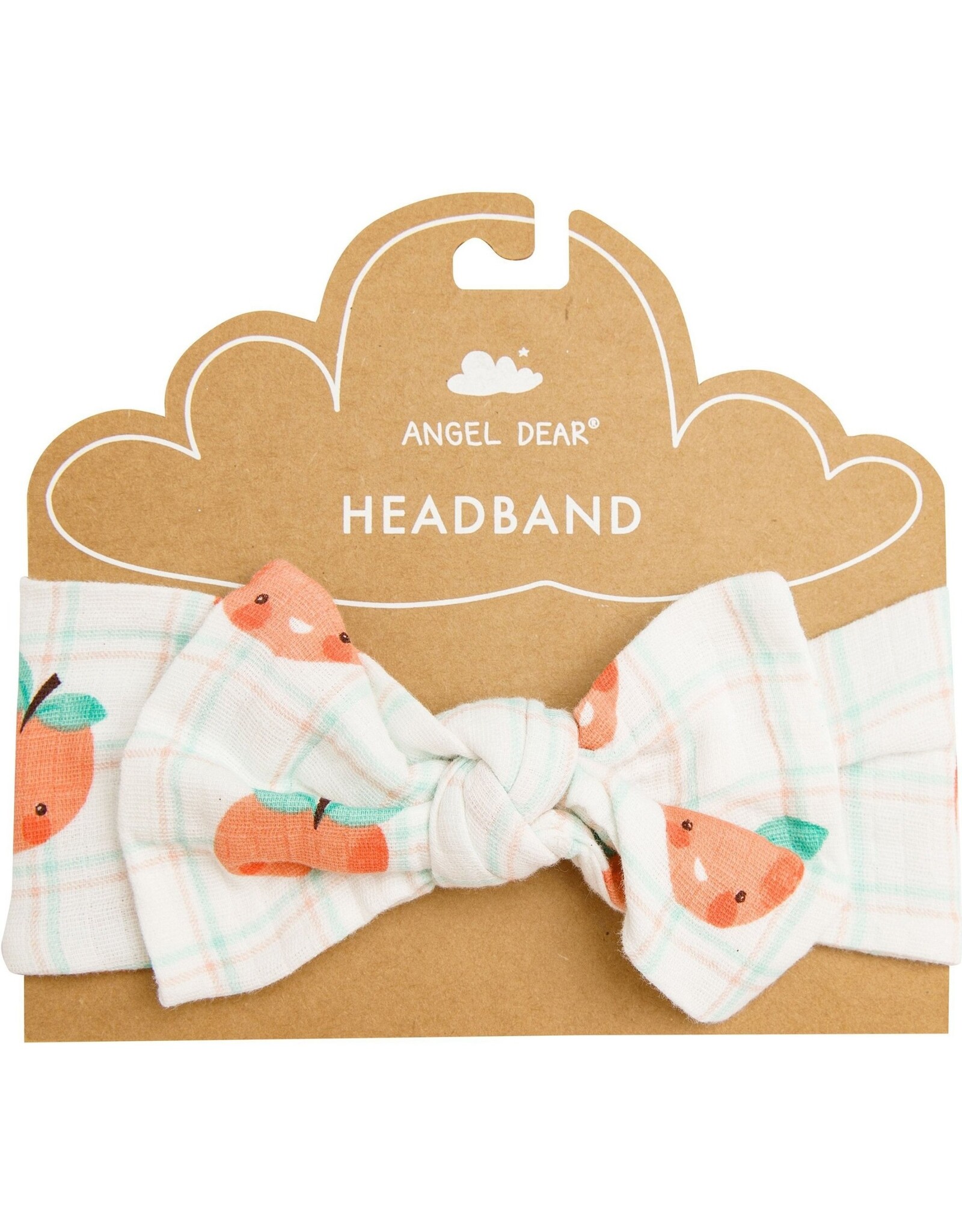 Plaid Peaches Headband 0-12M