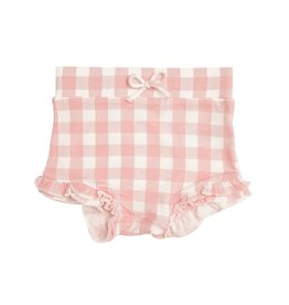 Gingham High Waist Shorts- Pink