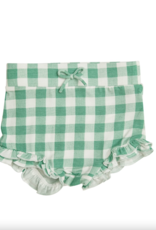 Gingham High Waist Shorts- Green