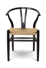 Frida Wishbone Dining Chair – Black with Natural Seat