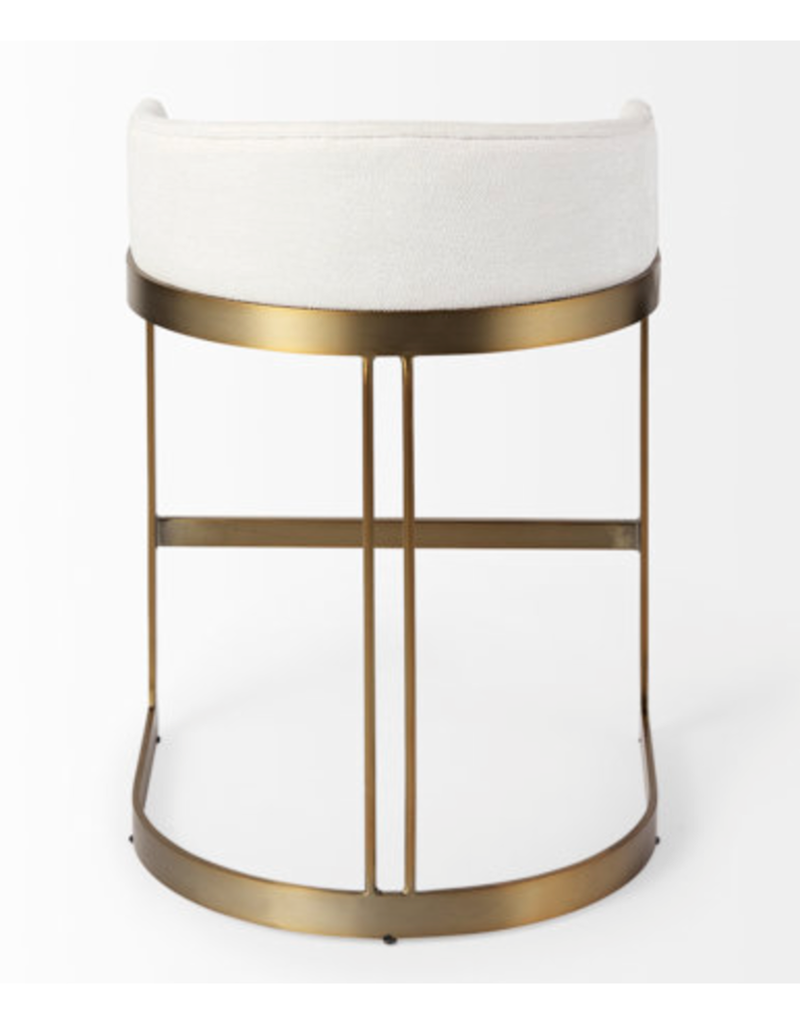 Hollyfield Counter Stool, Cream Fabric Seat W/ Gold Metal Base
