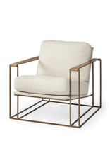 Watson Cream Fabric Wrap Gold Metal Frame Accent Chair