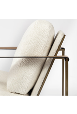 Watson Cream Fabric Wrap Gold Metal Frame Accent Chair