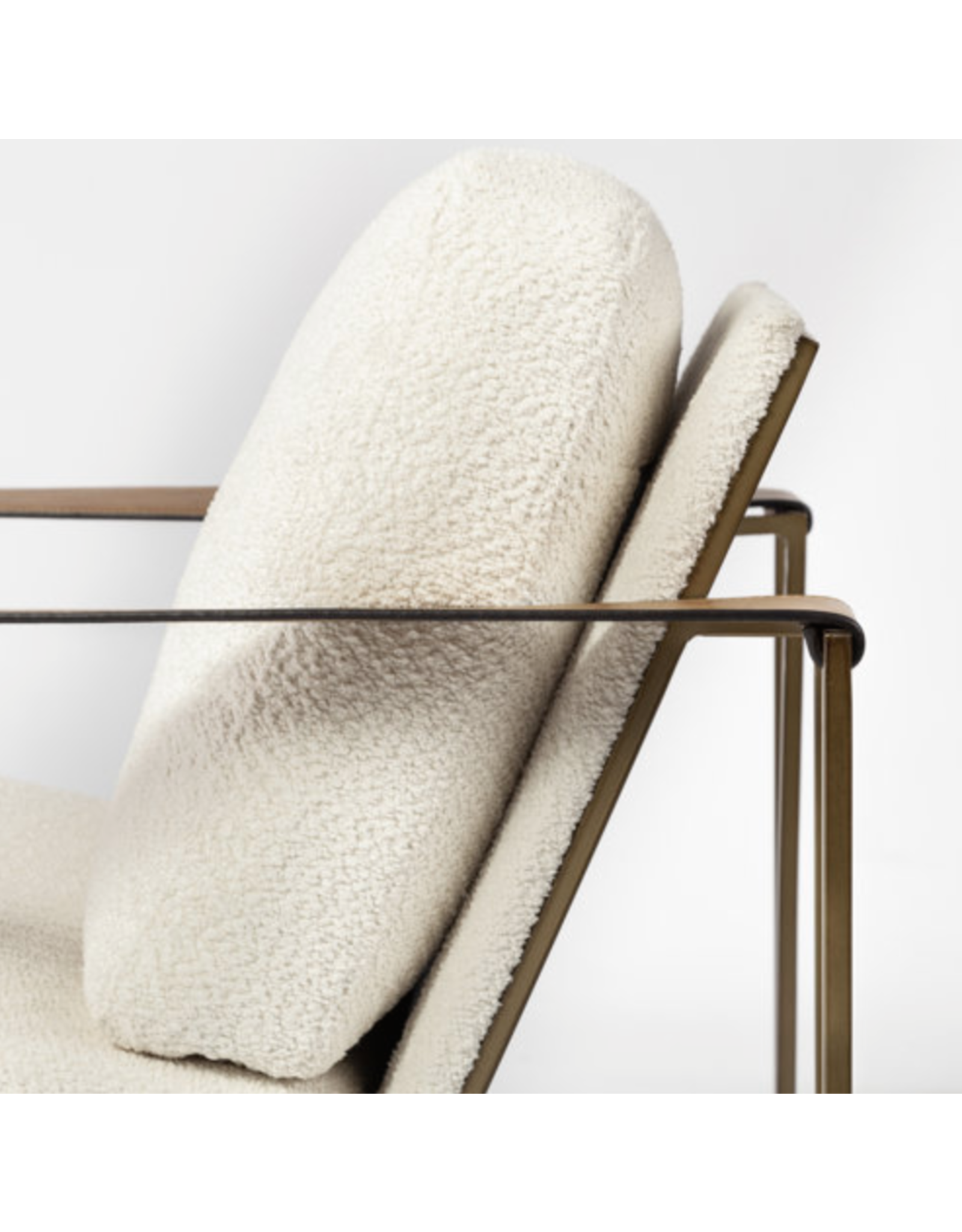Watson Cream Fabric Wrap Gold Metal Frame Accent Chair