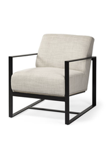 Stamford I Beige Fabric Wrapped Metal Frame Accent Chair