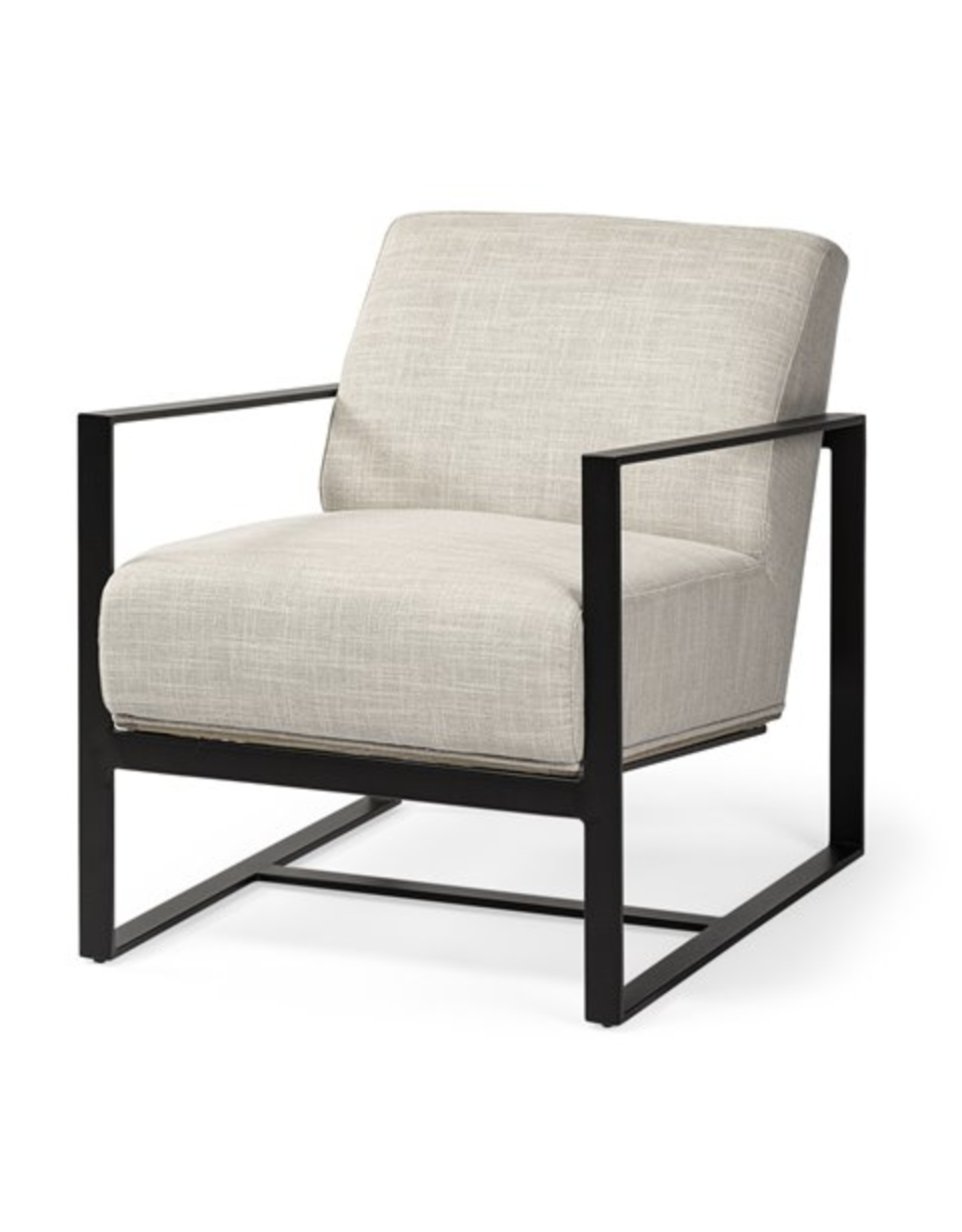 Stamford I Beige Fabric Wrapped Metal Frame Accent Chair