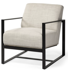 Stamford I Beige Fabric Wrapped Metal Frame Accent Chair