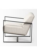Stamford I Beige Fabric Wrapped Metal Frame Accent Chair