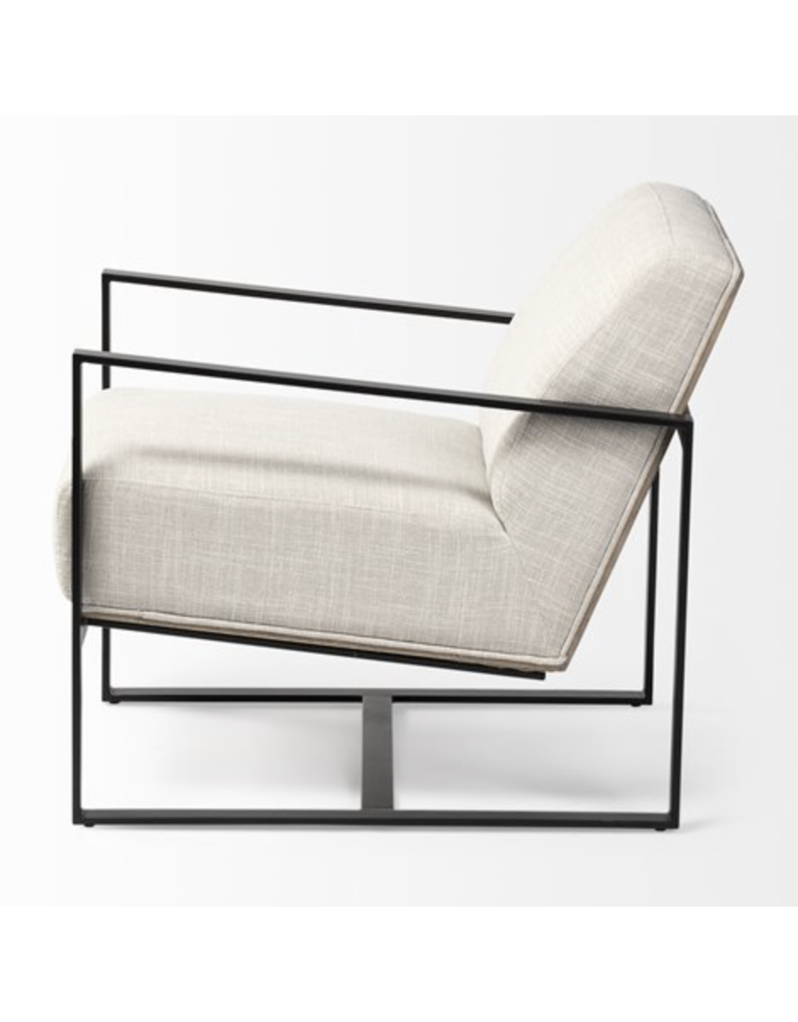 Stamford I Beige Fabric Wrapped Metal Frame Accent Chair