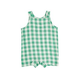 Little Farmer Boy Gingham Overall Shortie