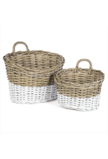Oval Rattan Hanging Basket Small