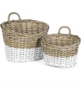 Oval Rattan Hanging Basket Small