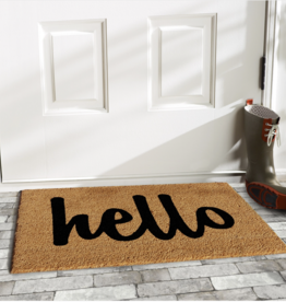 Script Hello Doormat Natural