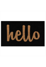 Script Hello Doormat Black
