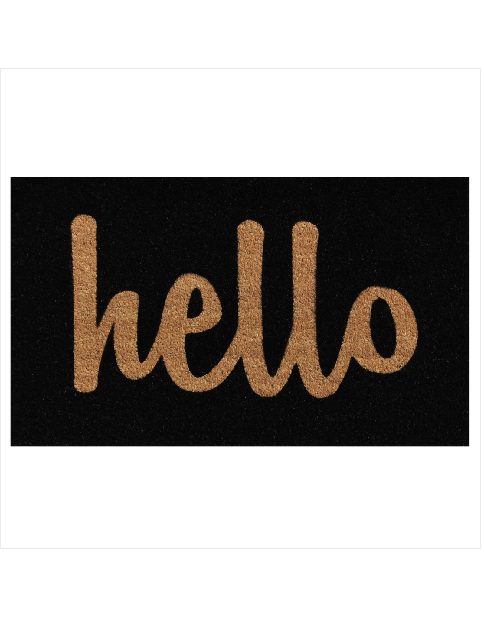 Script Hello Doormat Black